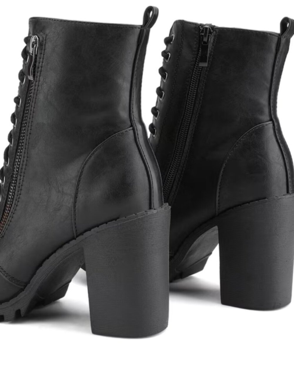 Dream Pairs “Silverado”Chunky Heel Combat Ankle Boots–Lace‑Up + Side Zipper–SZ 8 - Picture 12 of 15